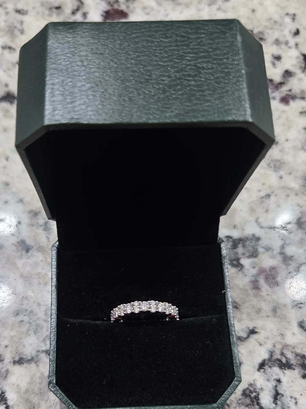Round-Cut Diamond Eternity Band in Silver Tone